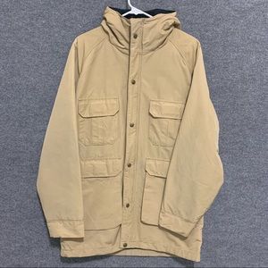 Vintage Woolrich Wool Flannel Lined Parka Jacket Mens Tan Made in USA